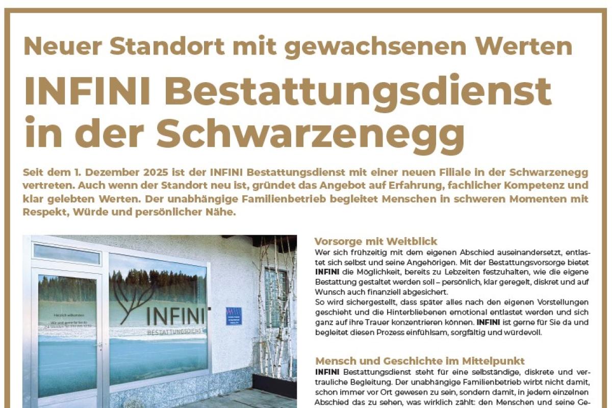 INFINI Bestattungsdienst Schwarzenegg - Zulgtal