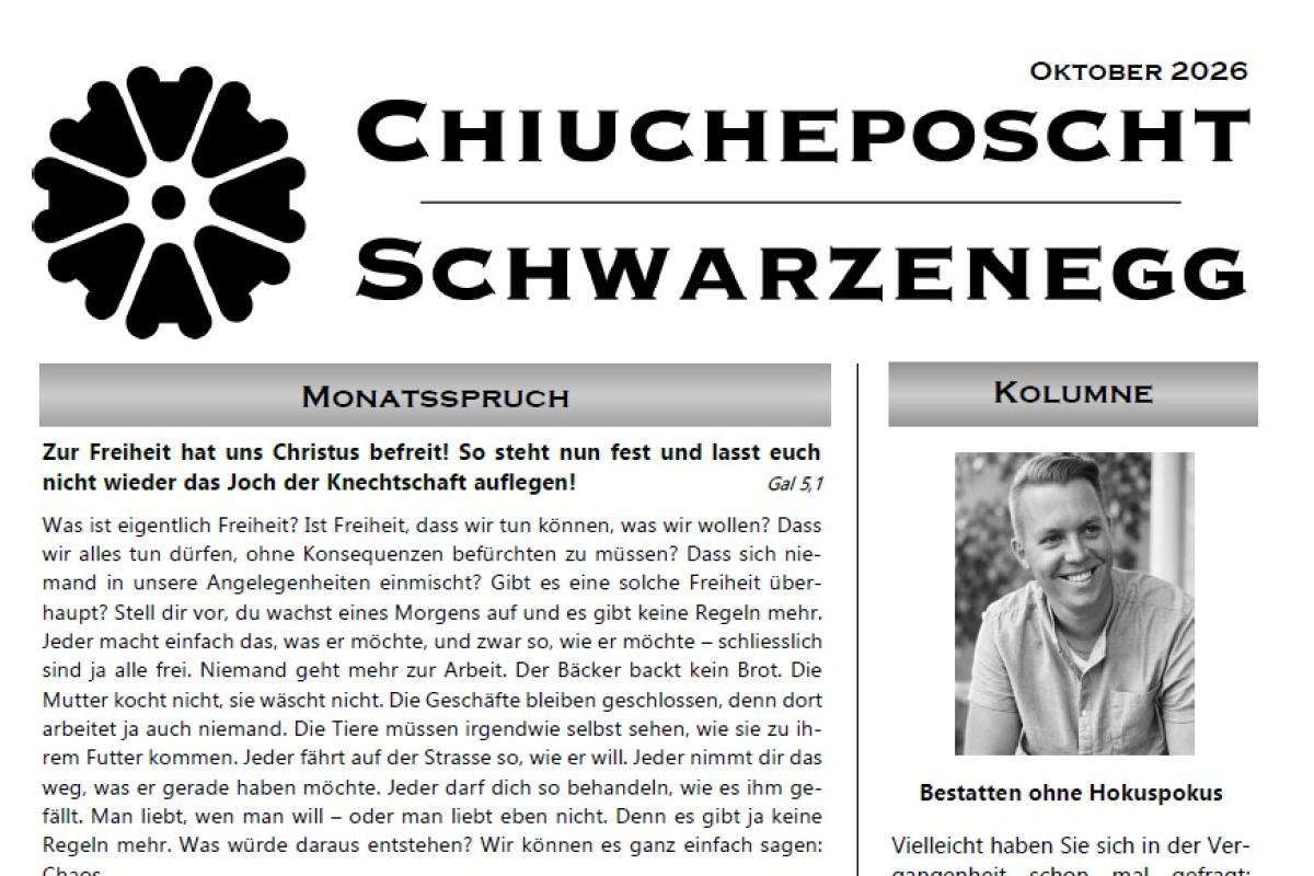 Bestatten ohne Hokuspokus – INFINI in der Chiucheposcht